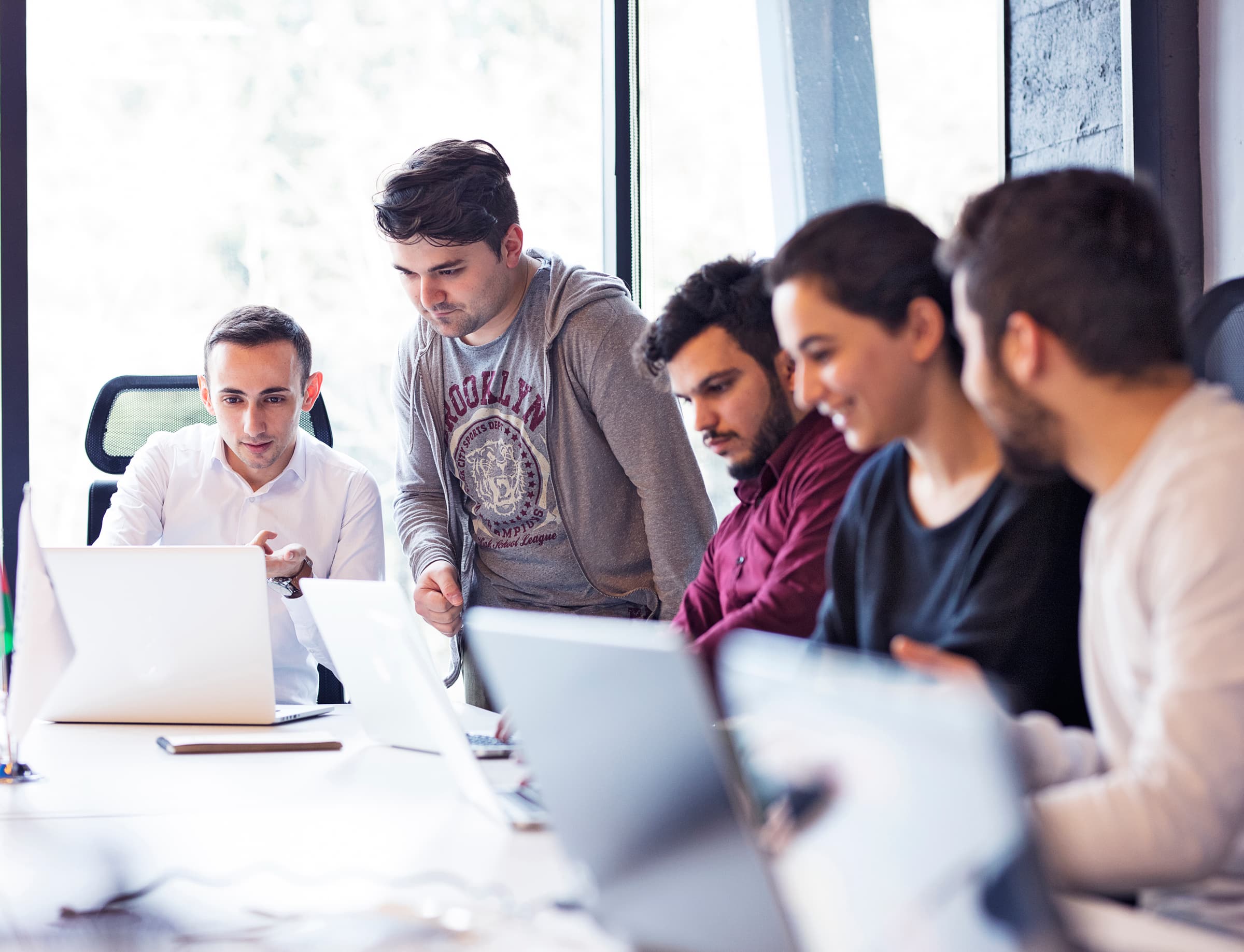 A project review in the meeting room